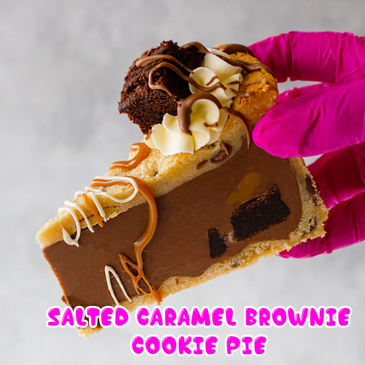 Salted Caramel Brownie Cookie Pie Slice