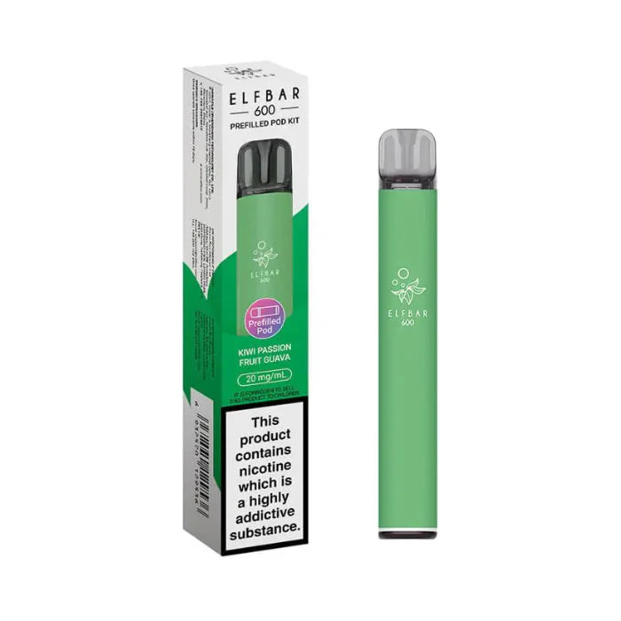 Kiwi Passion Fruit Guava 20mg Elf Bar 600 Prefilled Pod Vape Kit